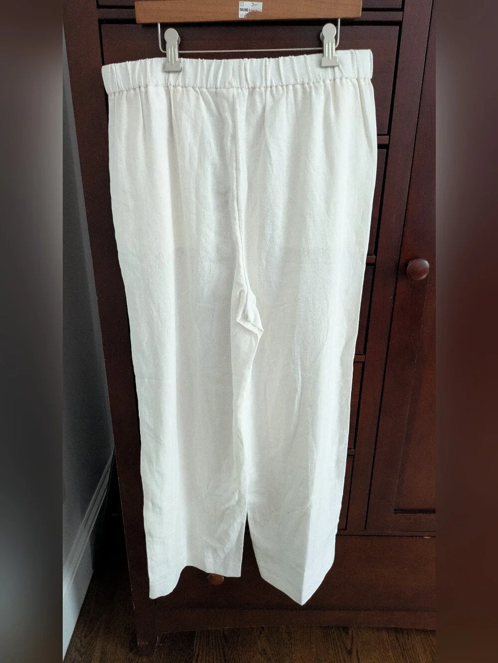 NWT Banana Republic White Linen Summer Pants, Sz Medium Petite